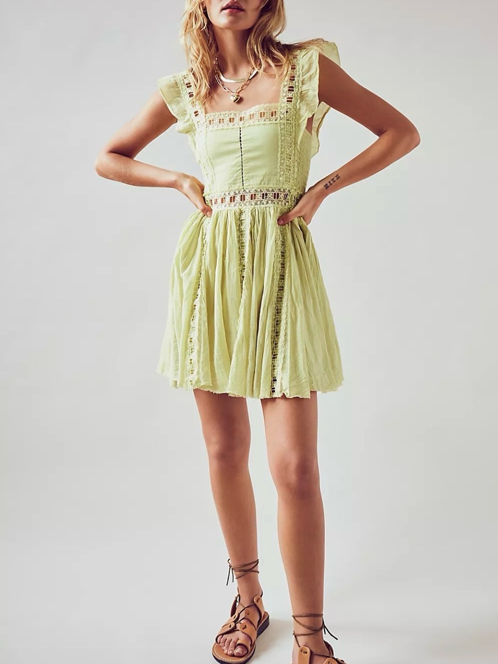 Free People Verona Embroidered Mini Dress